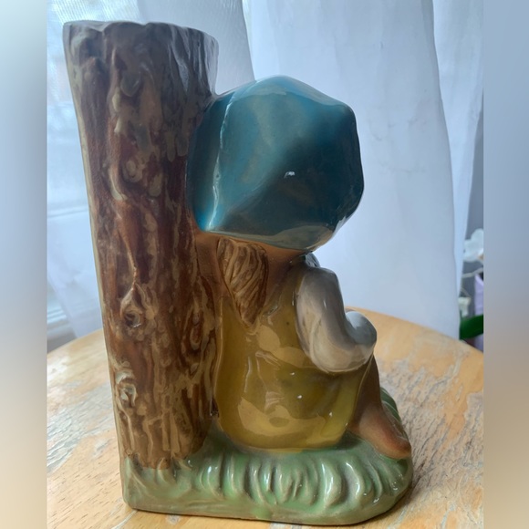 Vintage Uctci mid-century Japan bookend girl by tree - Picture 2 of 3